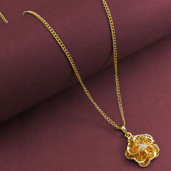 Gold color Pendant in Metal Alloy studded with Austrian diamond & Gold Rodium Polish : 1869233