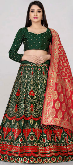 Multicolor color Lehenga in Banarasi Silk fabric with Weaving work