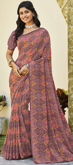 Multicolor color Saree in Georgette fabric with Printed work