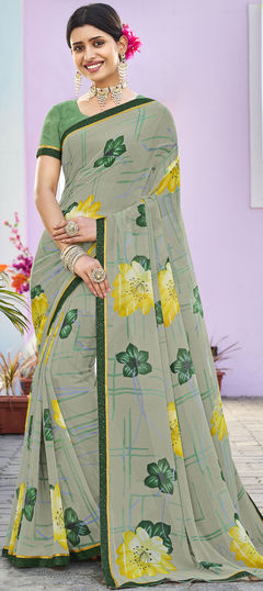 Multicolor color Saree in Georgette fabric with Floral, Printed work