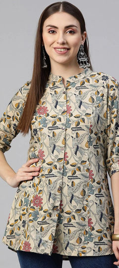 Casual Multicolor color Kurti in Rayon fabric with Long Sleeve, Straight Floral, Printed work : 1871375