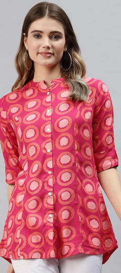 Casual Multicolor color Kurti in Rayon fabric with Long Sleeve, Straight Printed work : 1871378