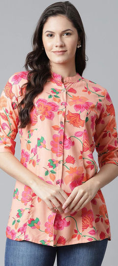 Casual Pink and Majenta color Dress in Rayon fabric with Floral, Printed work : 1872225