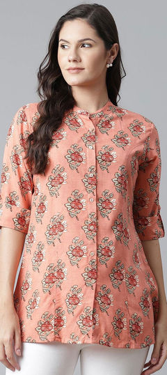 Casual Pink and Majenta color Dress in Rayon fabric with Floral, Printed work : 1872232