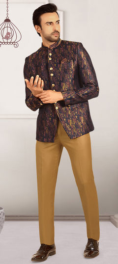 Multicolor color Jodhpuri Suit in Rayon fabric with Printed work