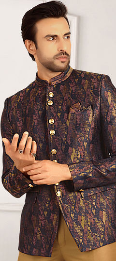 Multicolor color Blazer in Rayon fabric with Printed work