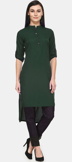 Green color Salwar Kameez in Blended fabric with Thread work