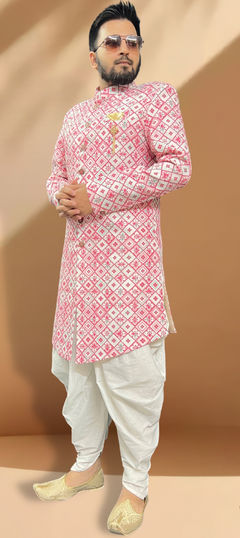 Pink and Majenta color IndoWestern Dress in Silk fabric with Sequence work