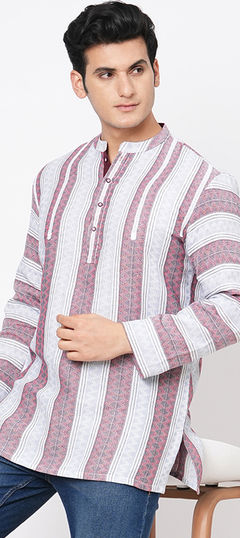 White and Off White color Kurta in Cotton fabric with Embroidered work