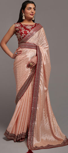 Traditional Pink and Majenta color Saree in Art Silk, Silk fabric with South Embroidered, Lace, Zari work : 1885324