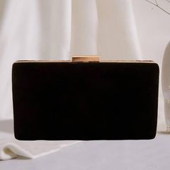 Black and Grey color Clutches in Fancy Fabric fabric with Mirror work