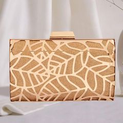 Gold color Clutches in Fancy Fabric fabric with Fancy Work work