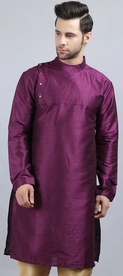 Festive Purple and Violet color Kurta in Dupion Silk fabric with Thread work : 1886246