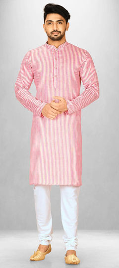 Pink and Majenta color Kurta Pyjamas in Cotton fabric with Thread work