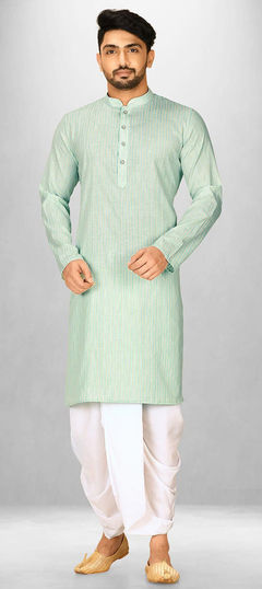 Blue color Dhoti Kurta in Cotton fabric with Thread work