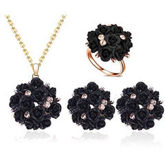 Black and Grey color Pendant in Metal Alloy studded with CZ Diamond & Gold Rodium Polish : 1889888