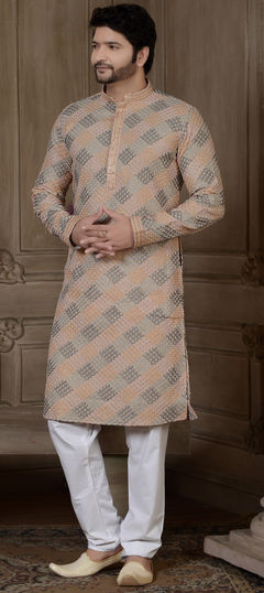 Multicolor color Kurta Pyjamas in Cotton fabric with Sequence work