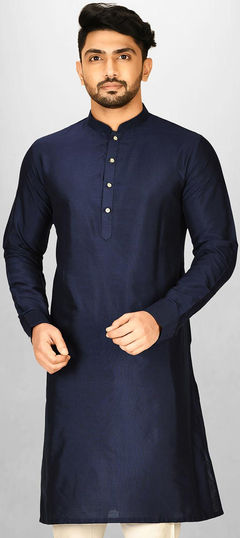 Blue color Kurta in Poly Silk fabric with Thread work