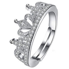 Silver Rodium Polish Silver color Ring in Metal Alloy studded with CZ Diamond
