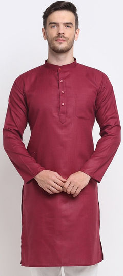 Pink and Majenta color Kurta in Blended Cotton fabric with Thread work