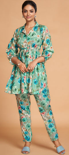 Casual, Party Wear Green color Salwar Kameez in Rayon fabric with Digital Print work : 1893249