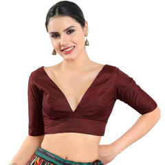 Casual Red and Maroon color Blouse in Silk fabric with Thread work : 1897977