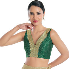 Green color Blouse in Art Silk fabric with Sequence work