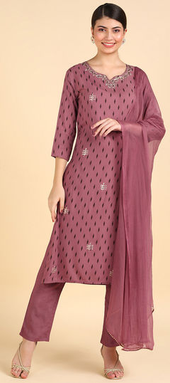 Red and Maroon color Salwar Kameez in Rayon fabric with Printed work