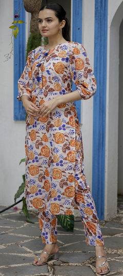 Casual, Summer Multicolor color Co-ords Set in Muslin fabric with Floral, Printed work : 1899507