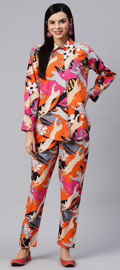 Multicolor color Co-ords Set in Cotton fabric with Printed work