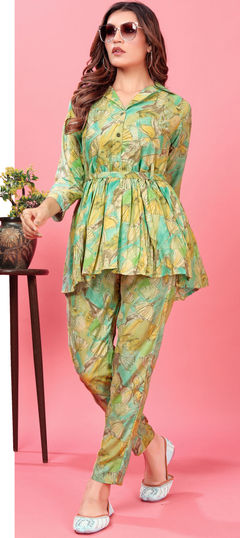 Multicolor color Co-ords Set in Rayon fabric with Digital Print work