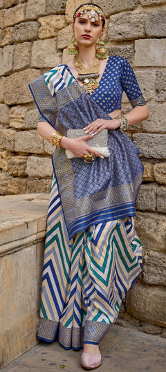 Multicolor color Saree in Art Silk, Silk fabric with Weaving work