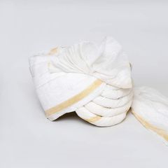 Wedding White and Off White color Turban in Blended Cotton fabric with Thread work : 1903202