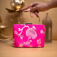 Party Wear Pink and Majenta color Clutches in Art Silk fabric with Embroidered work : 1913423