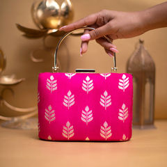 Party Wear Pink and Majenta color Clutches in Art Silk fabric with Embroidered work : 1913424