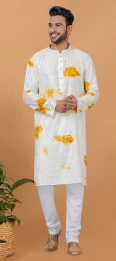 Multicolor color Kurta Pyjamas in Chanderi Silk fabric with Embroidered, Printed, Sequence, Tye n Dye work