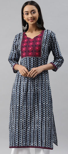 Multicolor color Kurti in Rayon fabric with Tye n Dye work