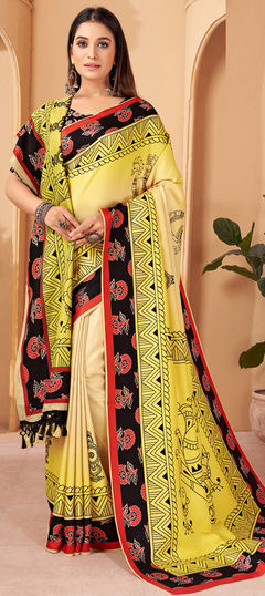 Multicolor color Saree in Pashmina fabric with Digital Print work