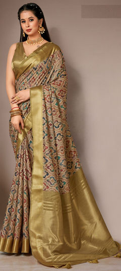 Festive, Traditional, Wedding Multicolor color Saree in Art Silk fabric with South Digital Print, Zari work : 1921946