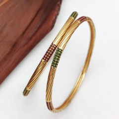 Multicolor color Bangles in Metal Alloy studded with Artificial & Gold Rodium Polish : 1924243