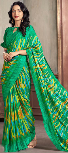 Multicolor color Saree in Chiffon fabric with Printed work
