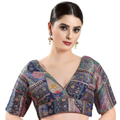 Party Wear Purple and Violet color Blouse in Brocade fabric with Weaving work : 1925863