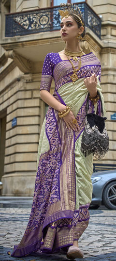 Festive, Party Wear, Traditional Purple and Violet color Saree in Art Silk fabric with Classic, South Bandhej, Stone, Thread work : 1927294