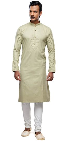 Green color Kurta Pyjamas in Art Silk fabric with Thread work