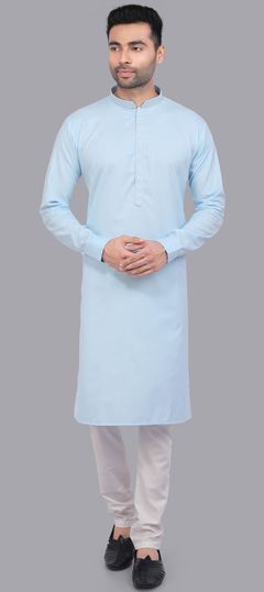 Blue color Kurta Pyjamas in Art Silk fabric with Thread work