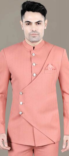 Pink and Majenta color Blazer in Rayon fabric with Thread work