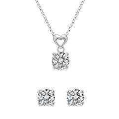 Silver Rodium Polish Silver color Pendant in Metal Alloy studded with Austrian diamond