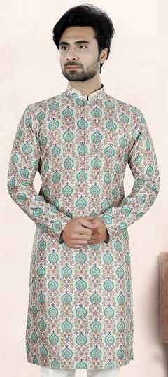 White and Off White color Kurta in Rayon fabric with Printed work