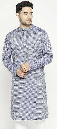 Blue color Kurta in Cotton fabric with Printed work