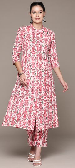 Pink and Majenta color Co-ords Set in Cotton fabric with Printed work